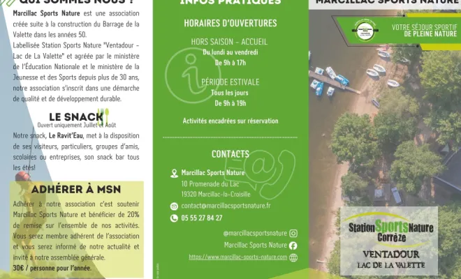 Nos tarifs , Marcillac-la-Croisille, Marcillac Sports Nature